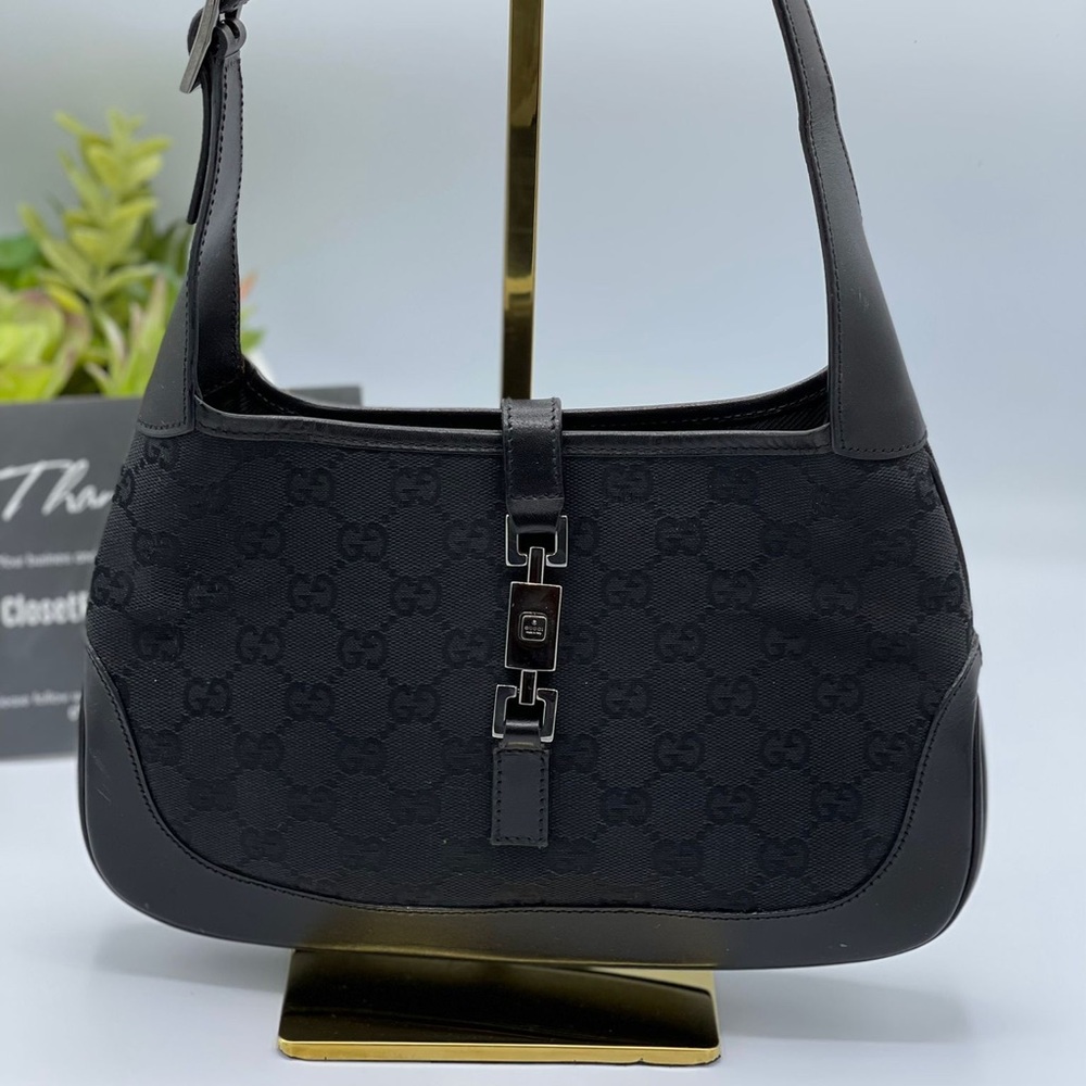 Gucci Black GG Canvas &Leather 
Small Shoulder Bag